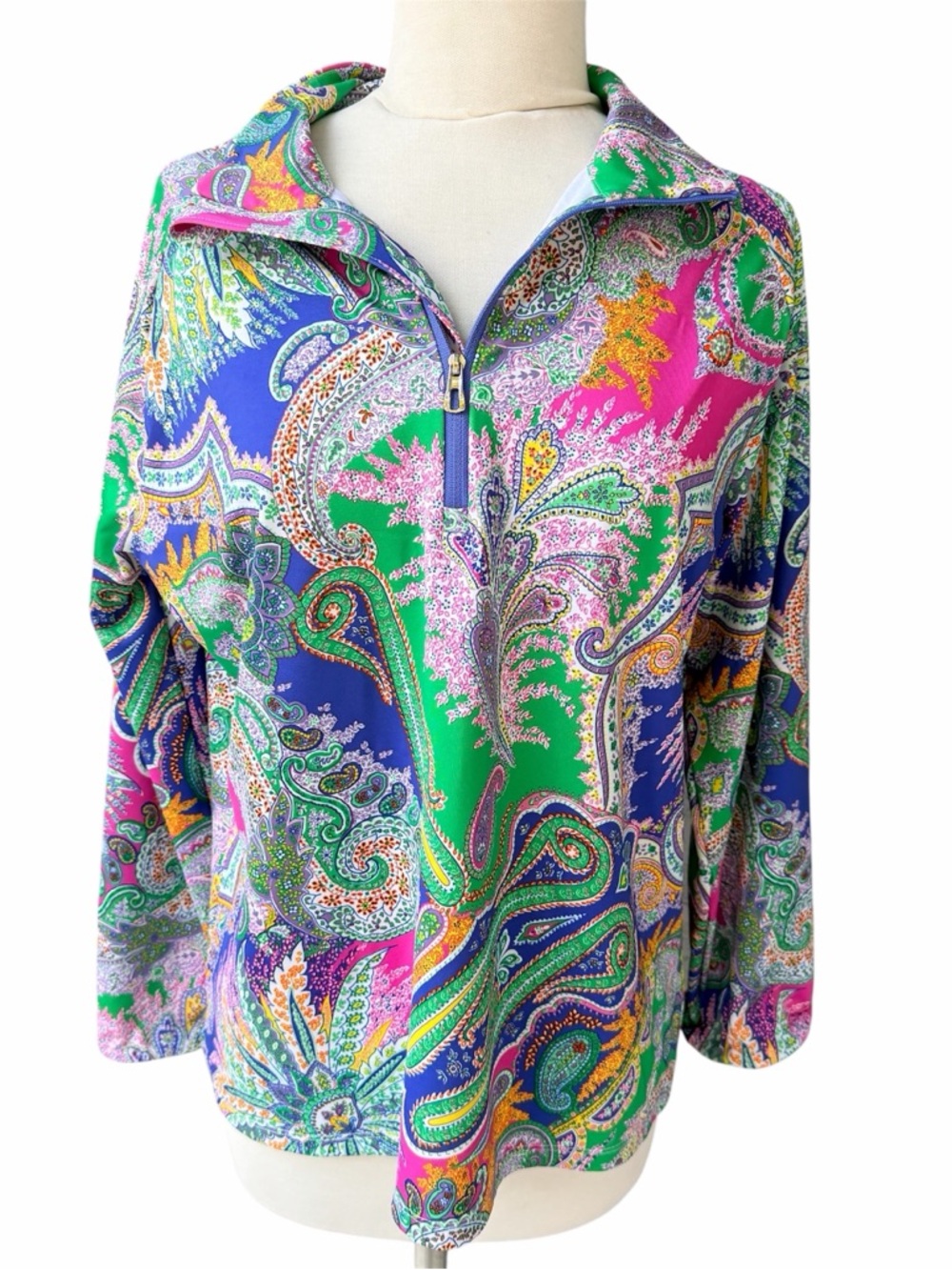 Ralph Lauren RLX Paisley Golf Half Zip Pullover Women’s XL